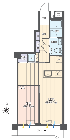 北区赤羽西 本蓮沼駅徒歩10分 中古マンション 4階 40.83㎡ 1LDK｜西赤羽グリーンハイツ