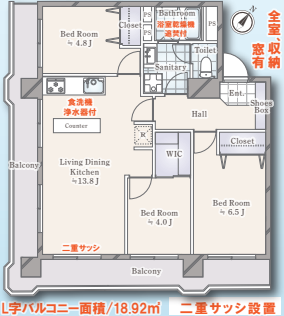 板橋区東坂下 志村三丁目駅徒歩12分 中古マンション 11階 67.48㎡ 3LDK｜あずさわグランドハウス