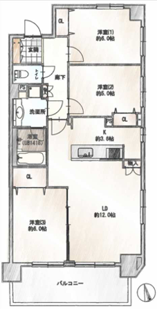 板橋区小茂根 小竹向原駅徒歩14分 中古マンション 7階 72.19㎡ 3LDK｜藤和シティホームズ小竹向原