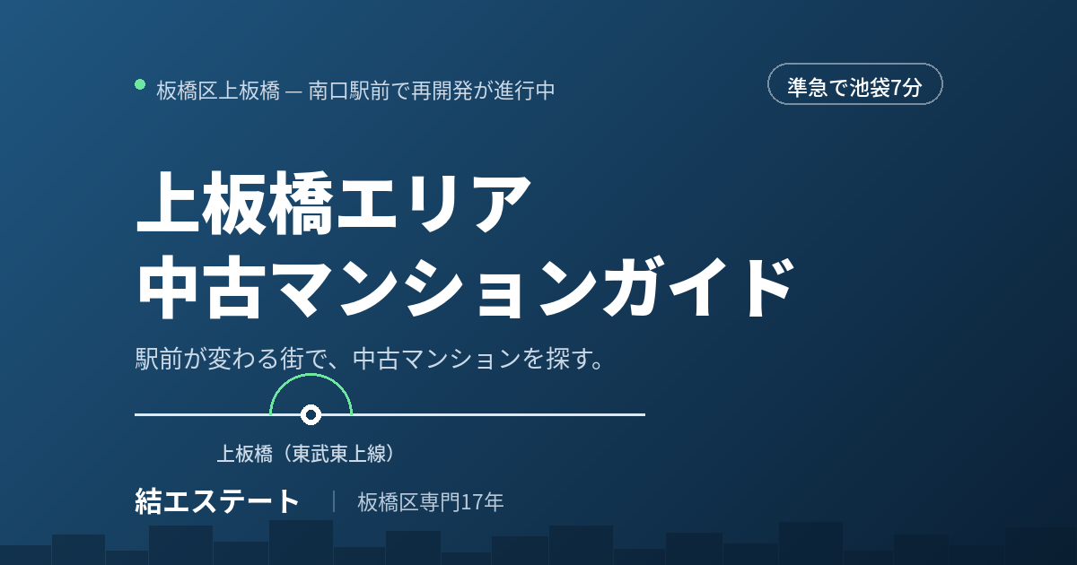 上板橋の中古マンション完全ガイド｜相場・学区・再開発から探す｜結エステート