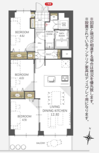 板橋区東坂下 志村坂上駅徒歩11分 中古マンション 6階 61.60㎡ 3LDK｜志村サンハイツ
