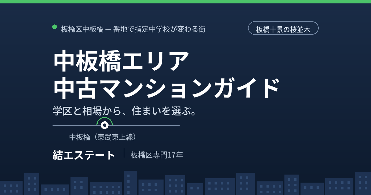 中板橋の中古マンション完全ガイド｜板橋区中板橋エリアの相場・学区・物件一覧