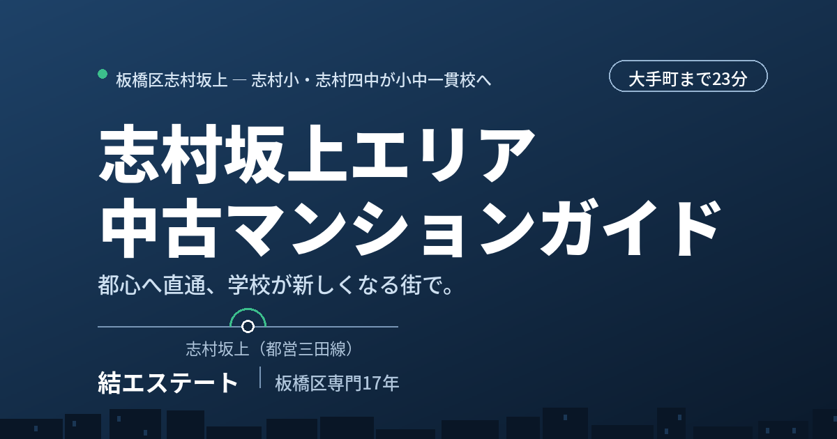 志村坂上の中古マンション完全ガイド｜相場・学区・交通アクセスを板橋区専門17年の代表が解説