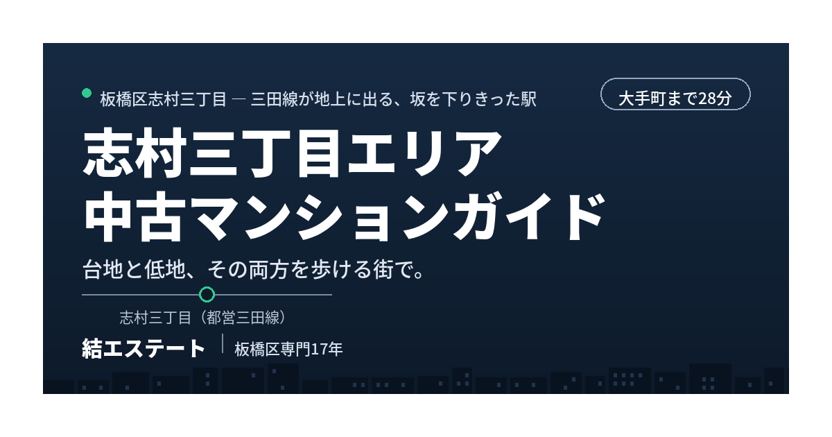志村三丁目の中古マンション完全ガイド｜坂を下りきった駅と番地で分かれる学区