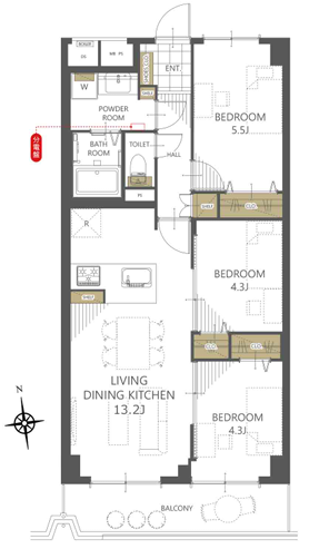 和光市白子 地下鉄成増駅徒歩14分 中古マンション 9階 60.68㎡ 3LDK｜メゾン和光台