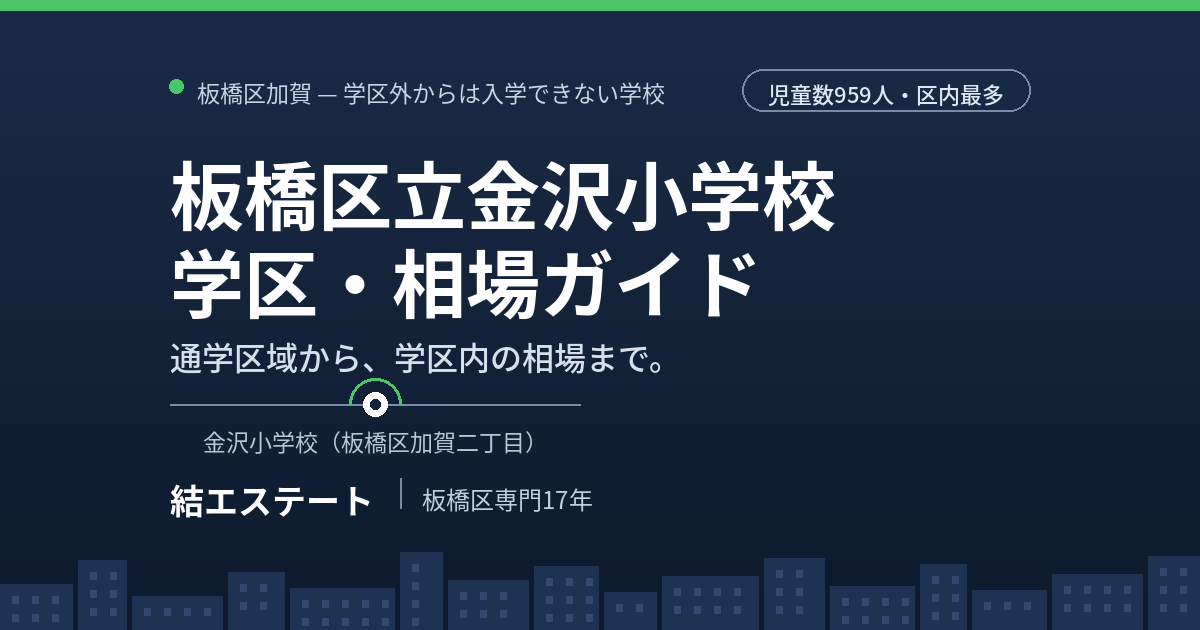 板橋区立金沢小学校の学区と特徴｜通学区域・学区内の中古マンション相場【2026年】