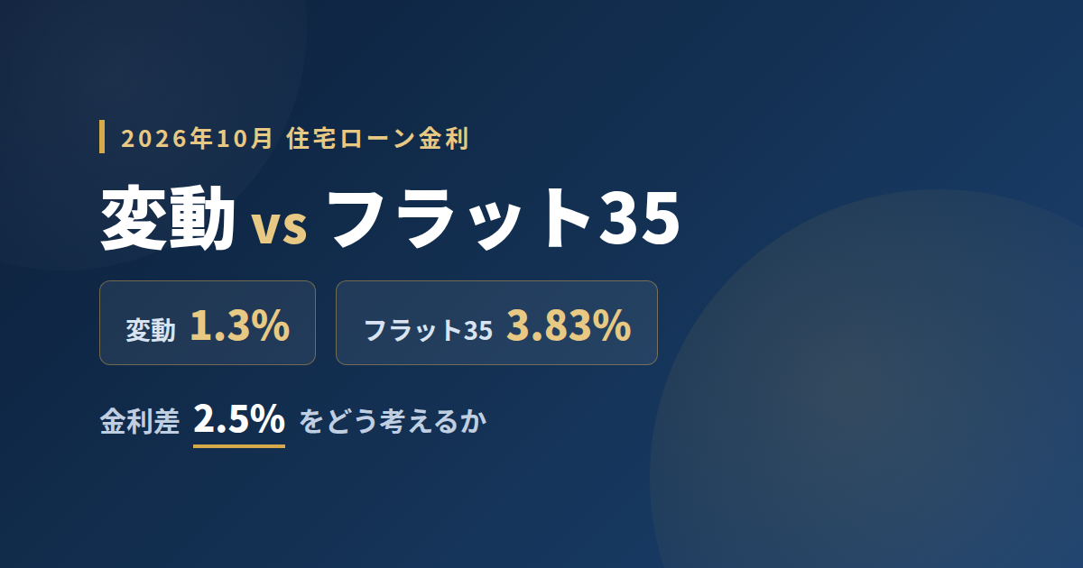 変動金利とフラット35の金利差【毎月更新】板橋・練馬で中古マンションを買う人の選び方
